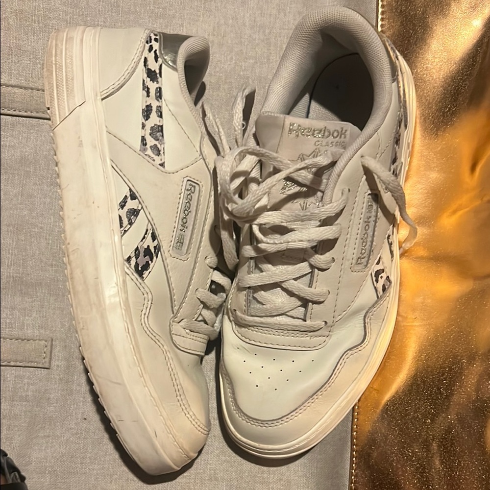 Reebok White Sneakers with Animal Print
